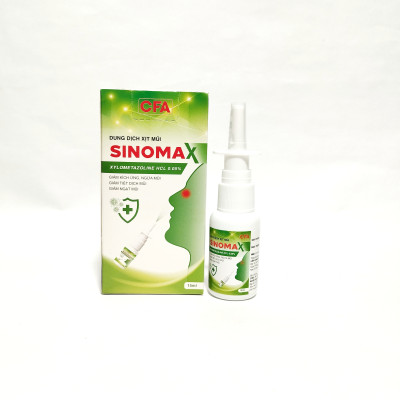 Dung Dịch Xịt Mũi Sinomax, Giúp Giảm Ngạt Mũi, Chảy Nước Mũi, Giảm Kích Ứng, Ngứa Mũi, Viêm Xoang Mũi – Lọ Xịt 15Ml