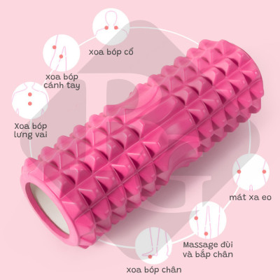 Combo Thảm Tập Yoga 6mm,Con Lăn Massage Ống Lăn Dãn Cơ Foam Roller BLUE- Bóng tập yoga size 65cm Tập Gym, Yoga, Thể Hình (hàng nhập khẩu)
