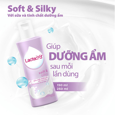 Bộ Dung Dịch Vệ Sinh Phụ Nữ Lactacyd Soft & Silky Dưỡng Ẩm 250ml + Sữa Tắm Gội Trẻ em Lactacyd Baby Extra Milky 500ml