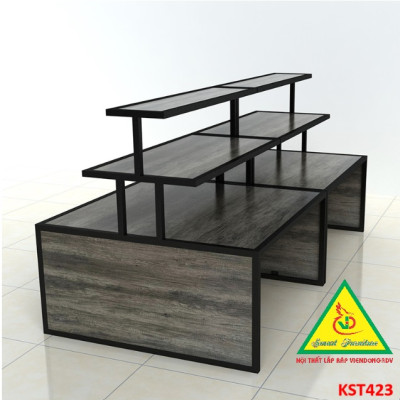 Kệ gỗ trưng bày rau củ quả, kệ trưng bày sản phẩm, hàng hóa KST423 - NỘI THẤT LẮP RÁP VIENDONGADV