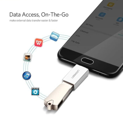 Ugreen UG30529US195TK Màu Trắng Đầu chuyển đổi MICRO USB sang USB âm hỗ trợ OTG - HÀNG CHÍNH HÃNG