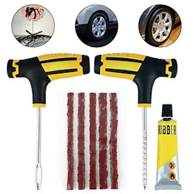 Bộ Dụng Cụ Vá Lốp Xe Không Săm Khẩn Cấp Cho Ô Tô, Xe Máy – Vá Lụi, Vá Rút Nhanh Gọn Tại Nhà Hoặc Dọc Đường