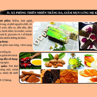 XÀ PHÒNG TRẮNG DA, GIẢM MỤN LƯNG THIÊN NHIÊN MẸ KEN -Giảm sần da, Ngừa mụn lưng, sạch cơ thể