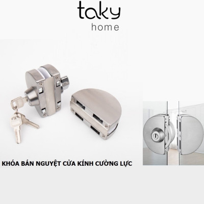Khóa Bán Nguyệt Inox Cho Cửa Kính Cường Lực, Kính Thường, Lắp Đặt Không Phải Khoan Cắt Kính, Nhanh Chóng Tiện Lợi. Takyhome 3205