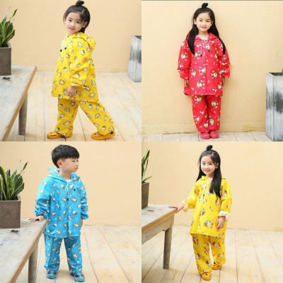 Bộ áo mưa cho bé trai và bé gái từ 9 - 10 tuổi - Áo mưa vải dù nhẹ , gọn chống thấm , kèm túi đựng xinh xắn ,giao màu ngẫu nhiên