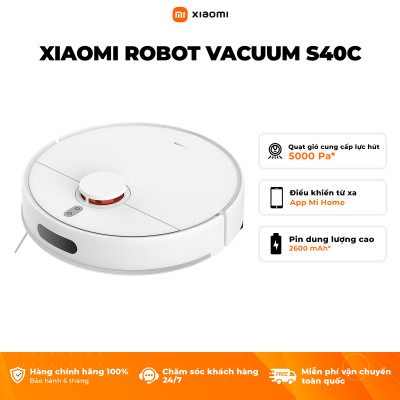 Robot Hút Bụi Lau Nhà Xiaomi Robot Vacuum S40C - Lực hút 5000 Pa - Tránh Vật Cản - Hàng Chính Hãng