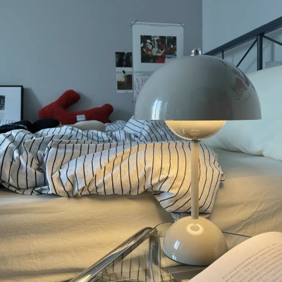 Đèn bàn trang trí đèn đọc sách đèn ngủ kim loại mạ sơn chống rỉ hiện đại màu xám size nhỏ DBK005X