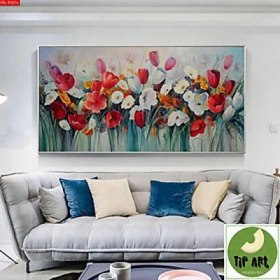 Tranh canvas hoa sơn dầu - tranh treo tường siêu đẹp - tranh canvas căng khung gỗ tràn viền - tặng kèm đinh 3 chân