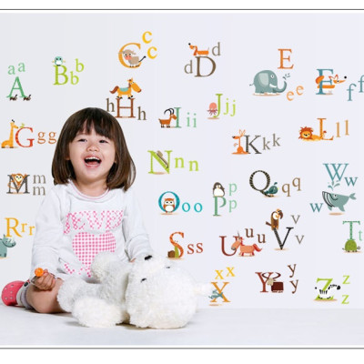 Decal dán tường Bé làm quen chữ cái AmyShop DB017
