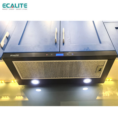 Máy Hút Mùi Âm Tủ H-Series Ecalite EH-AT90LCD -  Kính Đen - Điều Khiển Cảm Ứng 3 Tốc Độ - Màn Hình LCD Hiện Đại - Hàng Chính Hãng