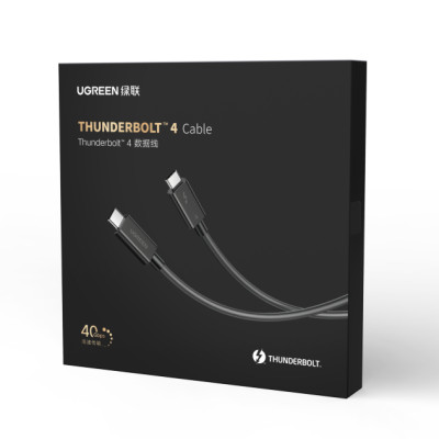 Ugreen UG30389US501TK 0.8M Thunderbolt 4 cáp 8k 60hz hỗ trợ 40Gbps 100W PD màu đen - HÀNG CHÍNH HÃNG