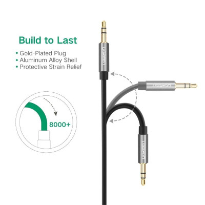 Ugreen UG10734AV119TK 1.5M màu Đen Cáp âm thanh 2 đầu 3.5mm dương dây tròn TPE cao cấp - HÀNG CHÍNH HÃNG