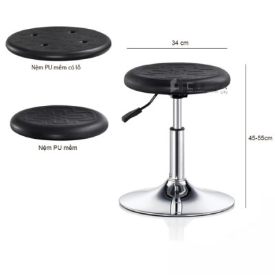 Ghế kỹ thuật viên Spa nệm tròn PU đúc chân tăng giảm chiều cao hiện đại HCM CB2152-P