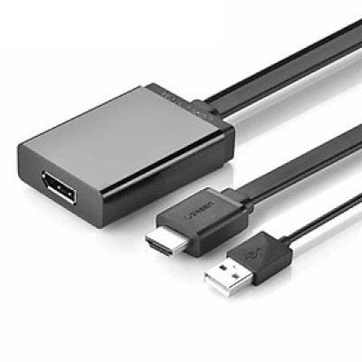 Ugreen UG40238MM107TK 50CM màu Đen Bộ chuyển đổi HDMI sang DisplayPort hỗ trợ phân giải 4K - HÀNG CHÍNH HÃNG