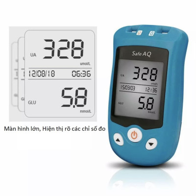 BỘ MÁY ĐO ĐƯỜNG HUYẾT VÀ AXIT URIC ( BỆNH GÚT ) 2 TRONG 1 KÈM 100 QUE KIM