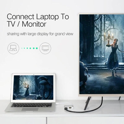 Ugreen UG20421MD115TK Màu Bạc Bộ chuyển đổi Mini DP sang HDMI + VGA vỏ nhôm - HÀNG CHÍNH HÃNG