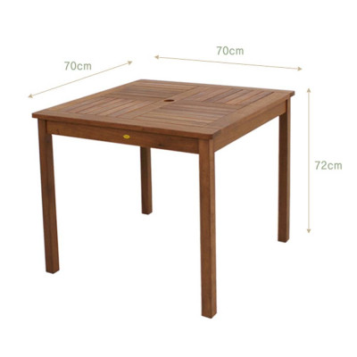 Bộ Bàn Maluku 4 Ghế Xếp Cermin IBIE NS3013A (70 x 70 x 72 cm) - Nâu