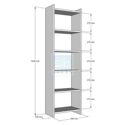 Kệ Gỗ Để Sàn Nhiều Ngăn Dài 48.6cm, Cao 155cm Rộng 22cm SIB Decor KSG10
