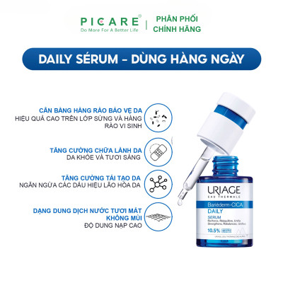 Serum Làm Dịu, Làm Lành Và Phục Hồi Da Tổn Thương Hằng Ngày Uriage Bariéderm-Cica Daily Serum 30ml