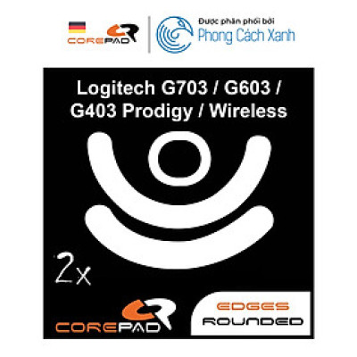Feet chuột thay thế PTFE Corepad Skatez PRO cho Logitech G703/Logitech G603/Logitech G403 (2 bộ) - Hàng Chính Hãng