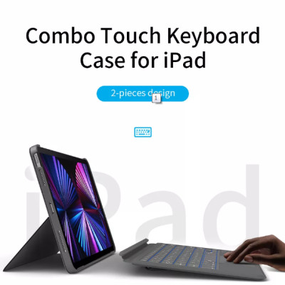 Bao bàn phím Wiwu Combo Touch Cho Ipad Thiết Kế Tinh Tế Và Hiện Đại, Có Thể Tách Rời Bàn Phím Và Ốp, Kết Nối Bluetooth - Hàng Chính Hãng