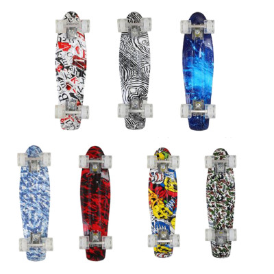 Ván Trượt Nhựa Skateboard Penny Bánh Xe Có Đèn Phát Sáng (Giao Màu Ngẫu Nhiên)