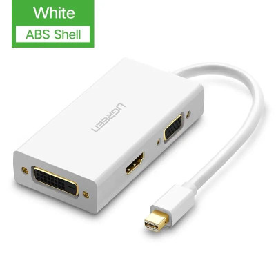 Ugreen UG20417MD114TK Màu Trắng Bộ chuyển đổi Mini displayport sang HDMI + VGA + DVI nhựa ABS - HÀNG CHÍNH HÃNG