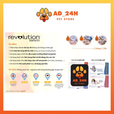 REVOLUTION nhỏ gáy cho Chó Mèo nhỏ dưới sạch ve bọ chét và giun