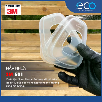 Combo (7 món) mặt nạ phòng độc 3M 7501, 7502 kết hợp phin lọc 3M 6001, tấm lọc bụi 5N11 cùng nắp giữ 501 chính hãng, phun thuốc, phun sơn, lọc bụi mịn, vi rút