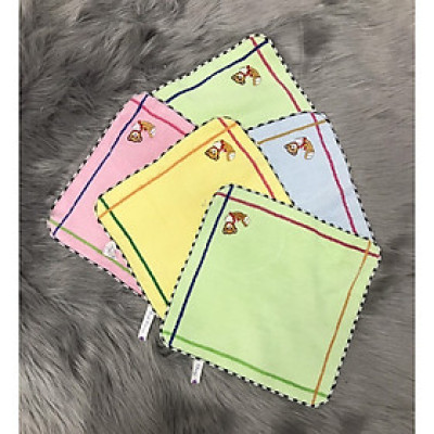 01 Khăn Mặt Trẻ Em Bé Vuông Kích Thước 25x25cm 100% Cotton Siêu Mềm Mịn Siêu Thấm Kháng Khuẩn Cao Cấp Sợi Bông Thấm Hút Tốt Dành Cho Mọi Loại Da Giao Màu Ngẫu Nhiên