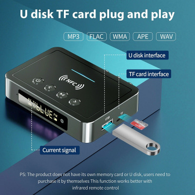 SOAIY Bộ Thu Phát Bluetooth 5.0 NFC FM 3 Trong 1 Có Màn Hình Led Hiển Thị Bluetooth M6 - Hàng Nhập Khẩu