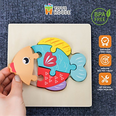 Đồ chơi ghép hình gỗ 3D thông minh Toyshouse - cho bé từ 6 tháng tuổi - hàng chính hãng