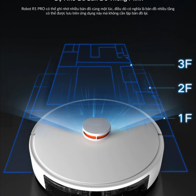 Robot hút bụi Lydsto R1 PRO thông minh có định vị bằng hệ thống cảm biến LDS - Hàng chính hãng