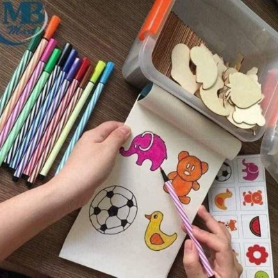 Bộ Khuôn Gỗ Vẽ Tranh Và Tô Màu Cho Bé