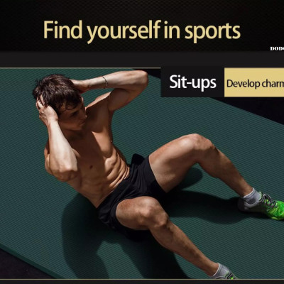 Thảm tập gym, thể hình, thể dục tại nhà, chống trơn trượt, độ bám ma sát cao + túi đựng dễ dàng di chuyển + dây buộc thảm chuyên dụng - giao màu ngẫu nhiên - thảm dày 2 lớp - Chính hãng dododios