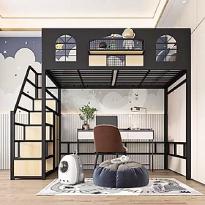 [Miễn phí giao hàng và lắp đặt tại HCM]  GIƯỜNG TẦNG THÔNG MINH KHUNG SẮT OHAHA - GTS008