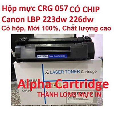Hộp mực 057 có chip dành cho Canon LBP 223dw 226dw MF453dw LBP228x MF440 MF445dw MF449x Hàng chính hãng Alpha Cartridge