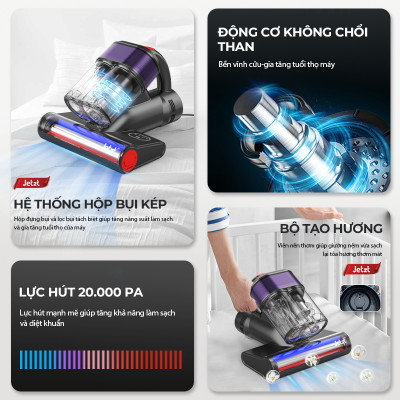 Máy hút bụi giường đệm diệt khuẩn UV JETZT J17, hàng chính hãng