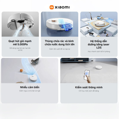 Robot Hút Bụi Lau Nhà Xiaomi Robot Vacuum S40C - Lực hút 5000 Pa - Tránh Vật Cản - Hàng Chính Hãng
