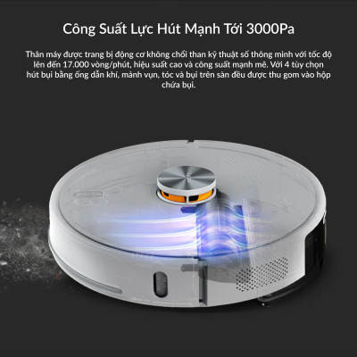 Robot hút bụi Lydsto R1 PRO thông minh có định vị bằng hệ thống cảm biến LDS - Hàng chính hãng