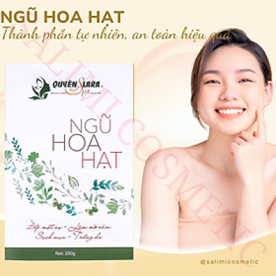 Mặt Nạ Đắp NGŨ HOA HẠT 200g Quyên Lara - Giúp Mờ Nám, Sạch Mụn, Tàn Nhang, Trắng Da, Cân Bằng Độ Ẩm Cho Da, Làm Mát Da, Chống Dị Ứng