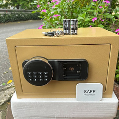 Két Sắt Mini SAFE Két Sắt Mini Thông Minh Mở Khóa Sổ Điện Tử Màu Đen, vàng sang trọng
