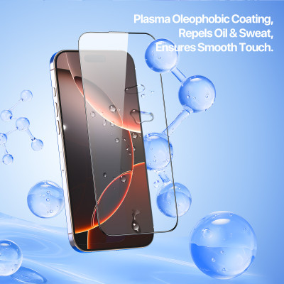 Kính Cường Lực kèm khung trợ dán Dux Ducis Roga cho iPhone 17 Pro Max / 17 Pro/ 17 Air/ iphone 17/ iPhone 16 Pro Max / 16 Pro/ 16e, không lẹm viền, cảm ứng vân tay_ Hàng Chính Hãng