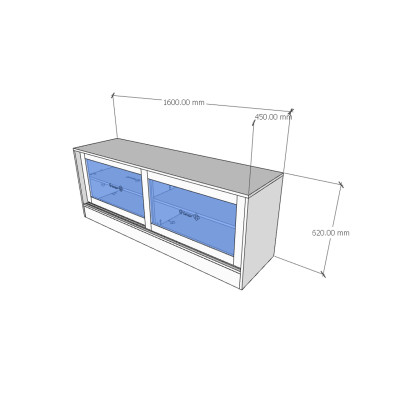 [Happy Home Furniture] SCANDINA, Tủ đựng đồ cửa kính - 2 cánh lùa, 160cm x 45cm x 62cm ( DxRxC), TCL_028
