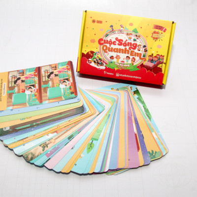 Bộ thẻ trò chơi kỹ năng - Cuộc sống quanh em (100 trò chơi phát triển trí não đa dạng chủ đề cho bé)