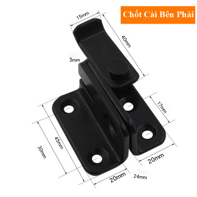 Chốt Khóa Cài Cửa Có Lỗ Cài KUNBE Gài Cây Gạt Dày Dặn Chắc Chắn An Toàn Cao Cấp Tiện Dụng