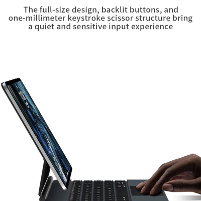 Bao bàn phím Wiwu Magic Keyboard MK109 cho Ipad 10.9", 11", 12.9" có cảm ứng nguồn hiển thị pin thời gian thực, tích hợp nam châm - Hàng chính hãng