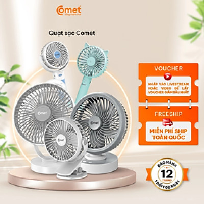 Quạt Sạc Để Bàn Comet Nhiều Chức Năng Bảo Hành 12 Tháng, Lỗi 1 Đổi 1 Trong 6 Tháng hàng chính hãng