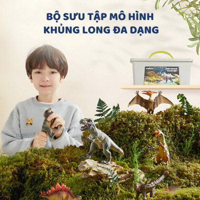Mô hình khủng long mini cao su mềm 24 con Mideer Dinosaur Toys Set, jurassic world  T-rex spinosaurus