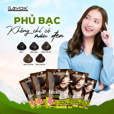Gội Phủ Bạc 100% Siêu Dưỡng 30ml Lavox - Đen